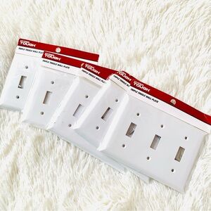 White Triple Toggle Wall Plate Cover - lot of 5